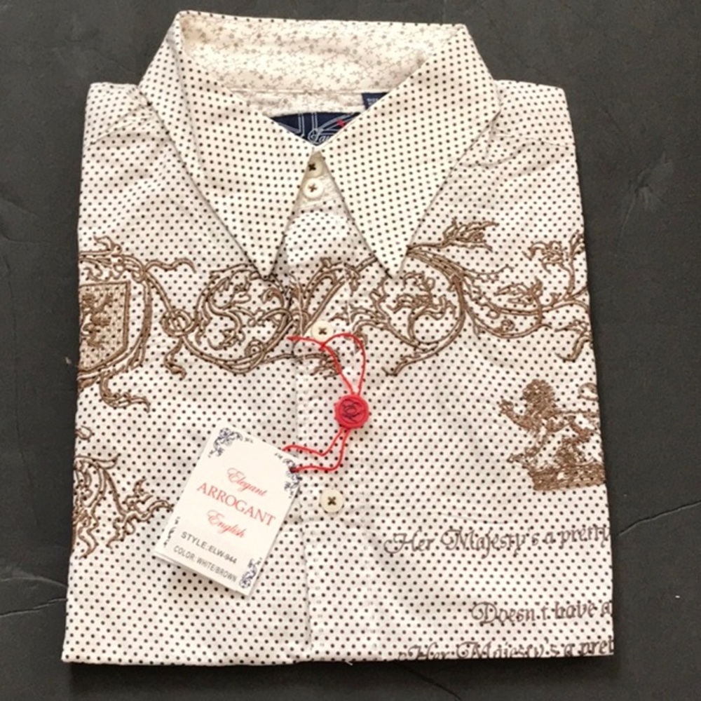 Men English Laundry bottom down Long Sleeve Shirt
